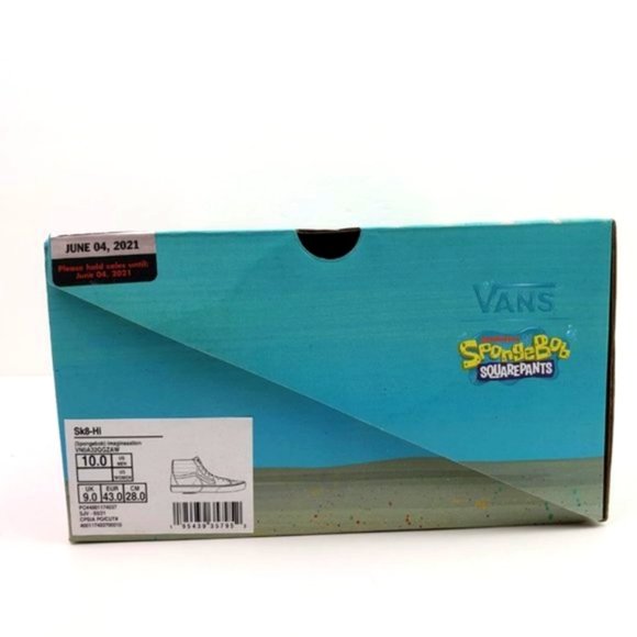 Vans X SPONGEBOB SK8-Hi 38 DX Shoes Blue Sea Canvas Sneakers VN0A32QGZAW - Picture 13 of 13
